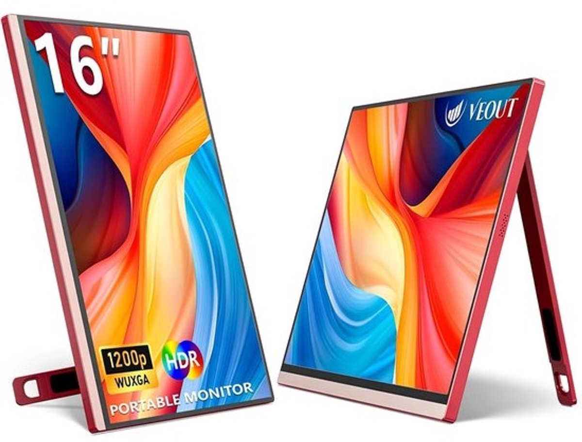 Draagbare Monitor - Laptop Scherm - Productiviteit Verhogen - Ultradun IPS Scherm - 16 Inch - Roze
