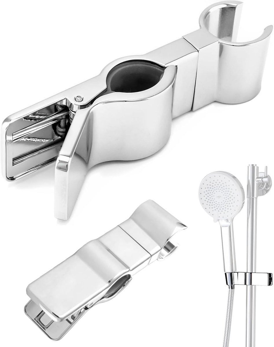 Verstelbare Douchekophouder 20-29 mm - Boorvrije Antislip Douchehouder met 35° Draaibare Kop - Vervanging Badkameraccessoires voor Handdouche