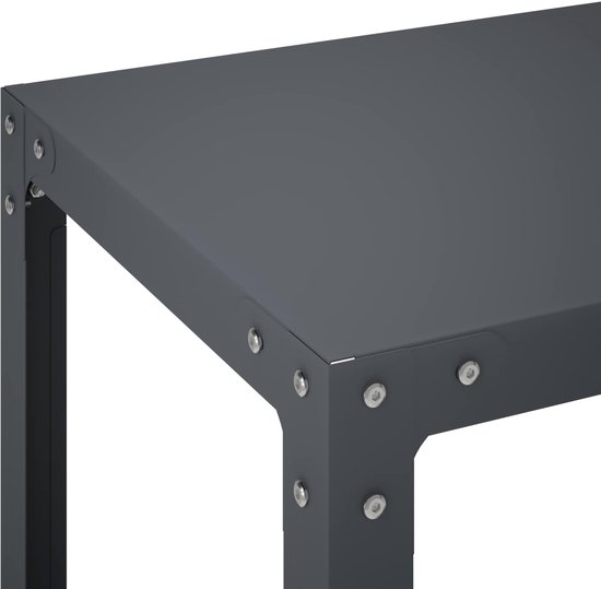 vidaXL - Planttafel - 80 - x - 50 - x - 80 - cm - Gepoedercoat - staal - Antraciet — afbeelding 2