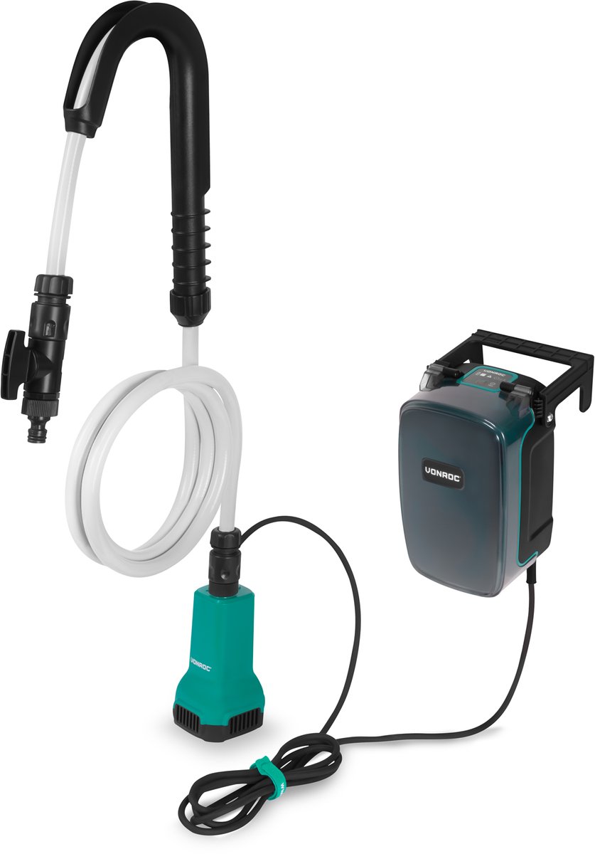 VONROC Accu Regentonpomp 20V - 80W - 1800 l/u - 1,75 bar – Met droogloopbeveiliging - Excl. Accu en oplader
