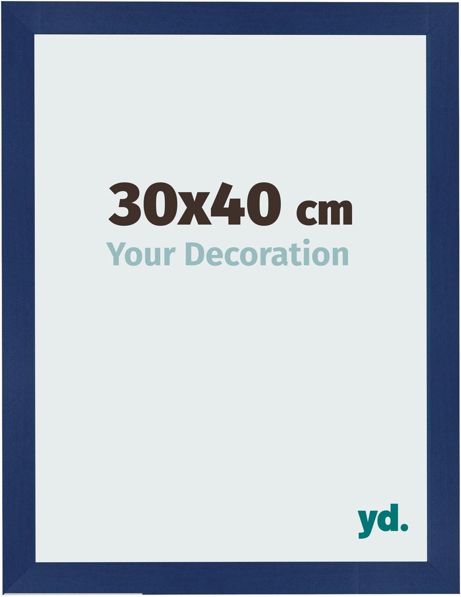 Your Decoration - Fotolijst 30x40 cm - MDF - Donkerblauw Geveegd - Bologna