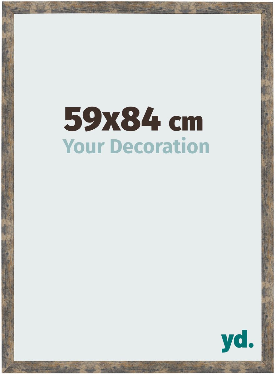 Your Decoration - Fotolijst 59x84 cm - MDF - Blauw Goud Gemeleerd - Bologna