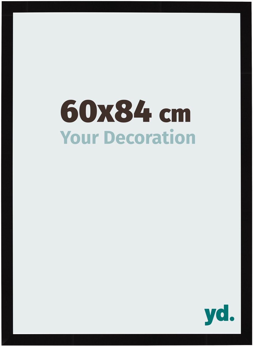 Your Decoration - Fotolijst 60x84 cm - MDF - Zwart Hoogglans - Bologna