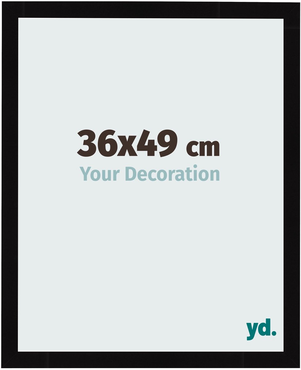 Your Decoration - Fotolijst 36x49 cm - MDF - Zwart Hoogglans - Bologna