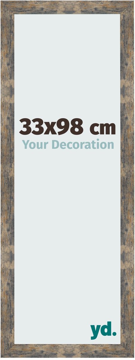 Your Decoration - Fotolijst 33x98 cm - MDF - Blauw Goud Gemeleerd - Bologna