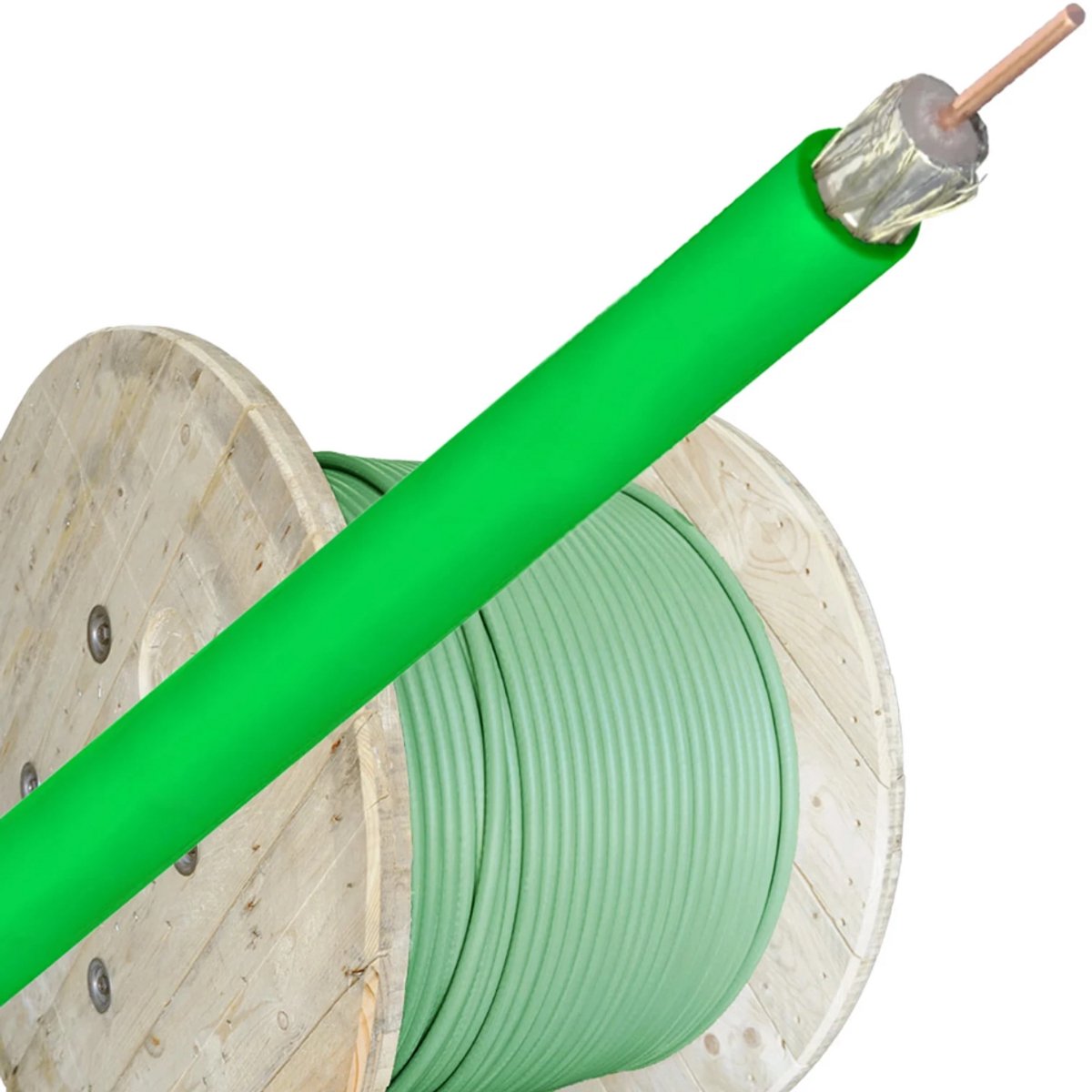 Bedea coax kabel C9 PE groen - per 100 meter