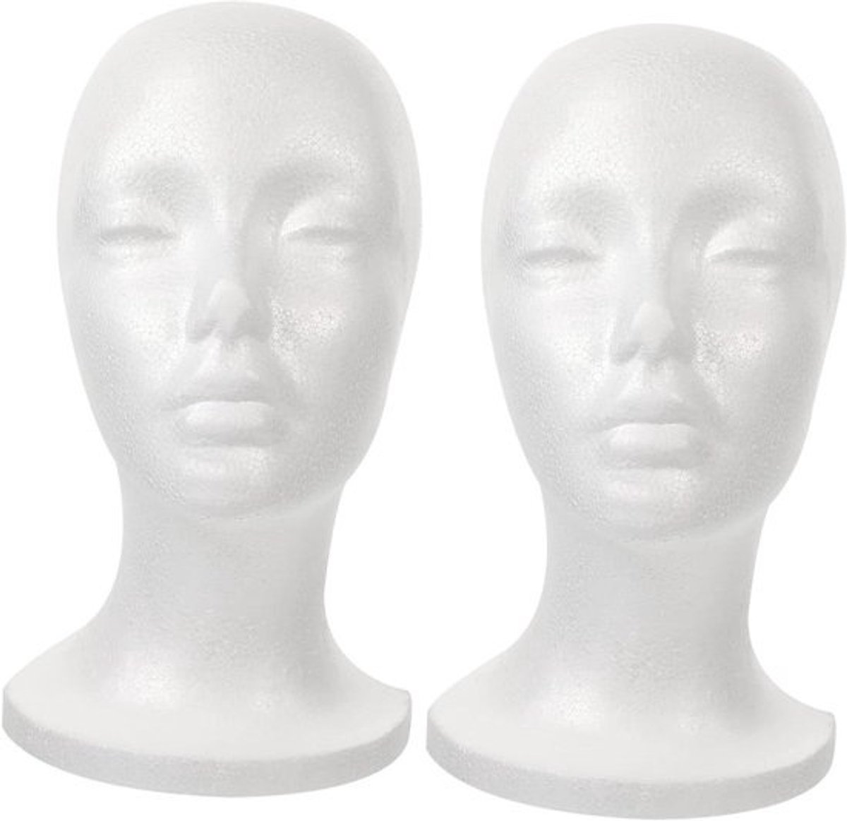 Mannequin Hoofd Set - Pruik Hoofd - Haar Styling Oefenen - Lichtgewicht Schuim - 27 x 22 x 15 cm