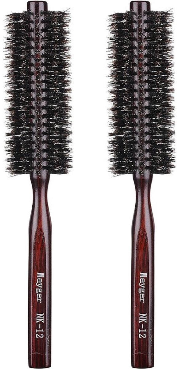 Set van 2 Kleine Ronde Föhnborstels 3.2 cm voor Volume en Styling van Kort, Fijn Haar en Baard
