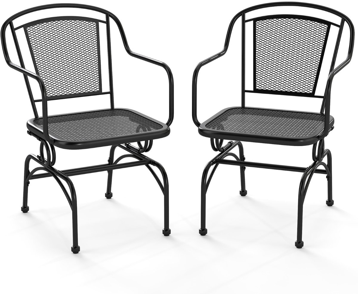 SureDeal® - Tuinstoel - Delige Schommelstoelen Metalen - Zachte Schommelbeweging Zwart - 61x54x85 cm - Zwart