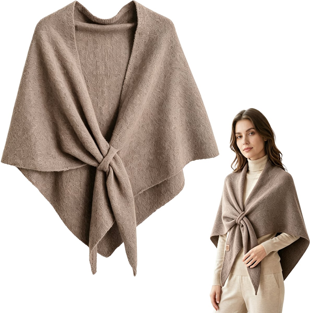Omslagdoek – 185*72cm –1 stuks - Herfst-/winteromslagdoek – Damesomslagdoek – Warme sjaal – Warme halswarmer/snood – Cape/bolero – Elegante omslagdoek/sjaal – Warme winteromslagdoek voor dames – Omslagdoek voor bruiloft/avond