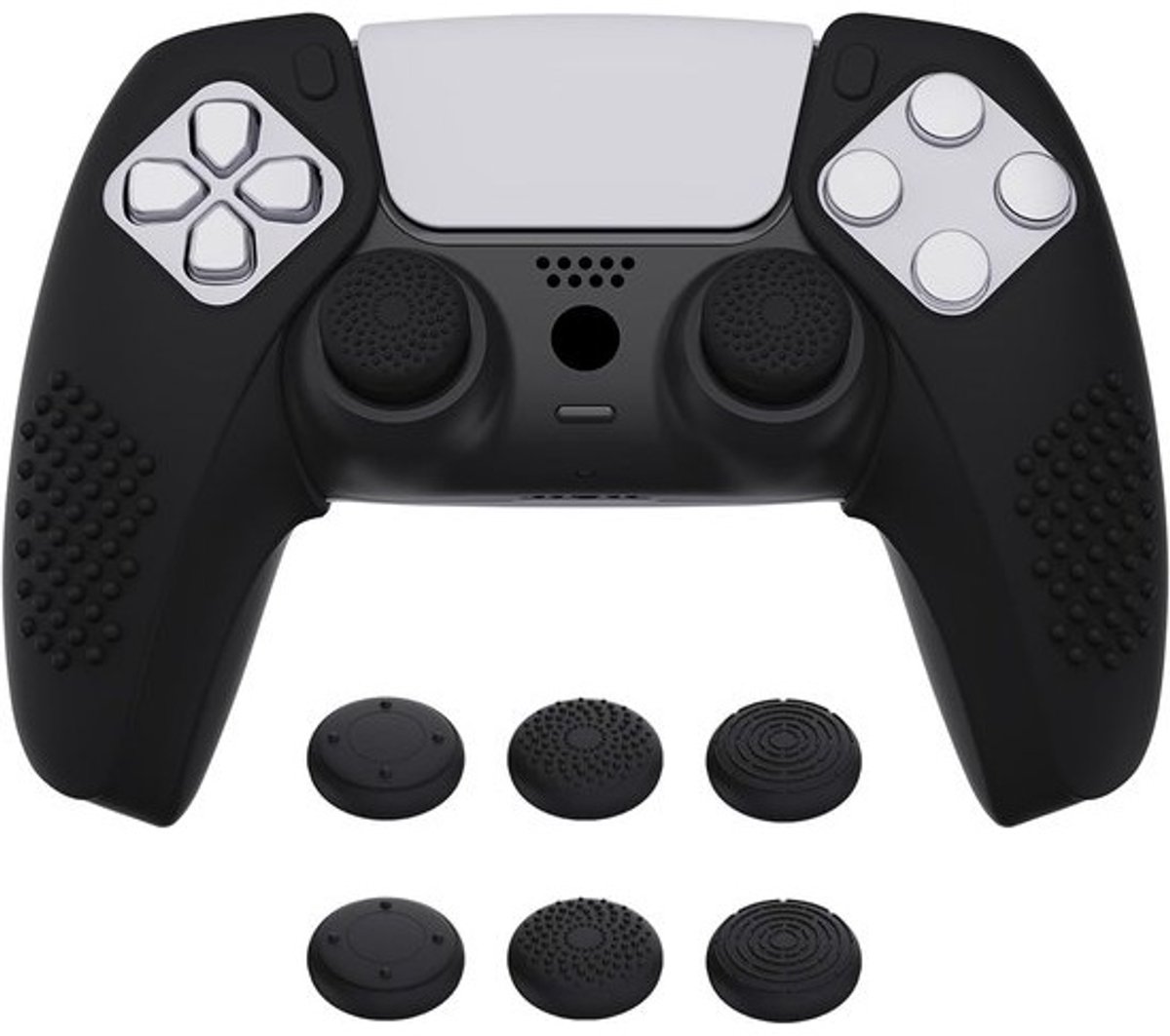 Siliconen hoes voor PS5-controller - Anti-slip grip met duimgreepdoppen - Compatibel met laadstation