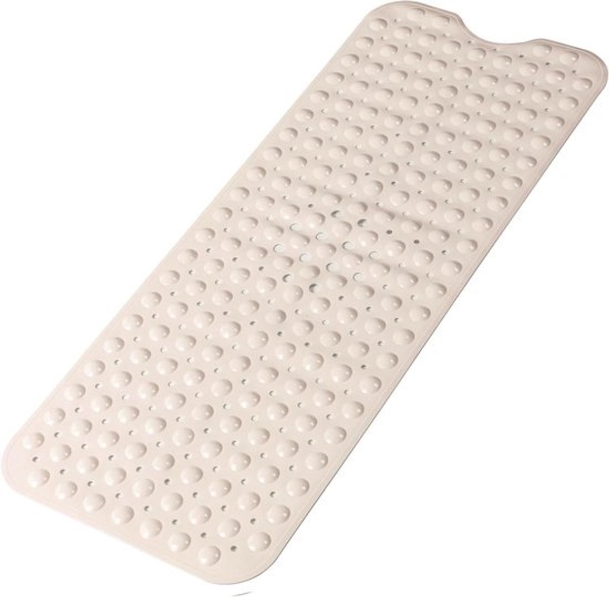 Extra lange antislip badmat 95 x 40 cm - Machinewasbare badmat met zuignappen en afvoergaten voor badkamer - Beige