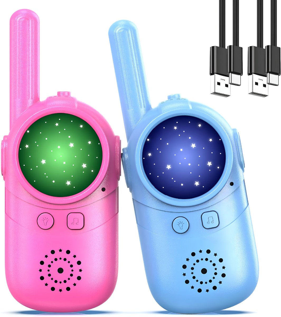 Lìon® Walkie talkie - Portofoon - Walkie talkie voor kinderen - Blauw/Roze - 13cm x 7cm x 5cm