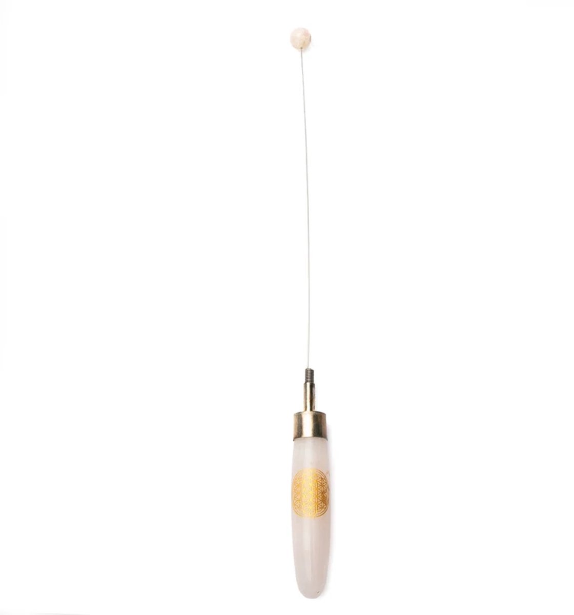 Biotensor verenstalen spriet - Handvat Rozenkwarts - Bloem des Levens - 32 cm