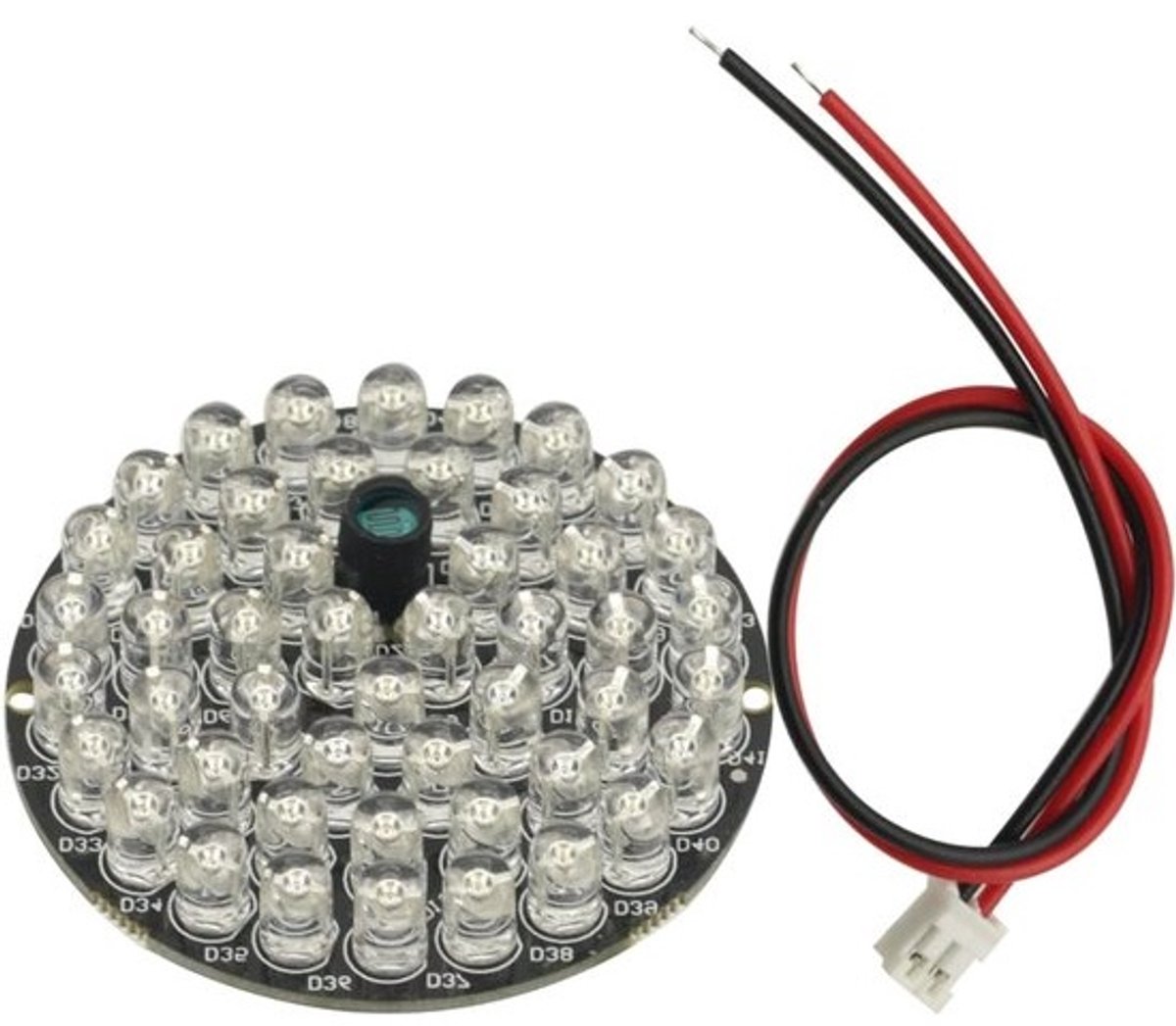 IR Illuminator - Nachtzicht Lamp - Beveiligingscamera's Verbeteren - 48 LED's - 53 mm - Rood