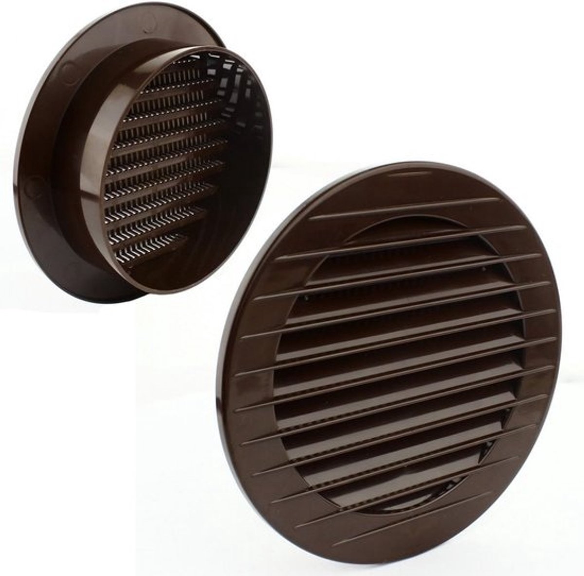 Ventilatierooster 120 mm met Insectenwering en Flens – Antraciet, Baksteenrooster voor Binnen en Buiten