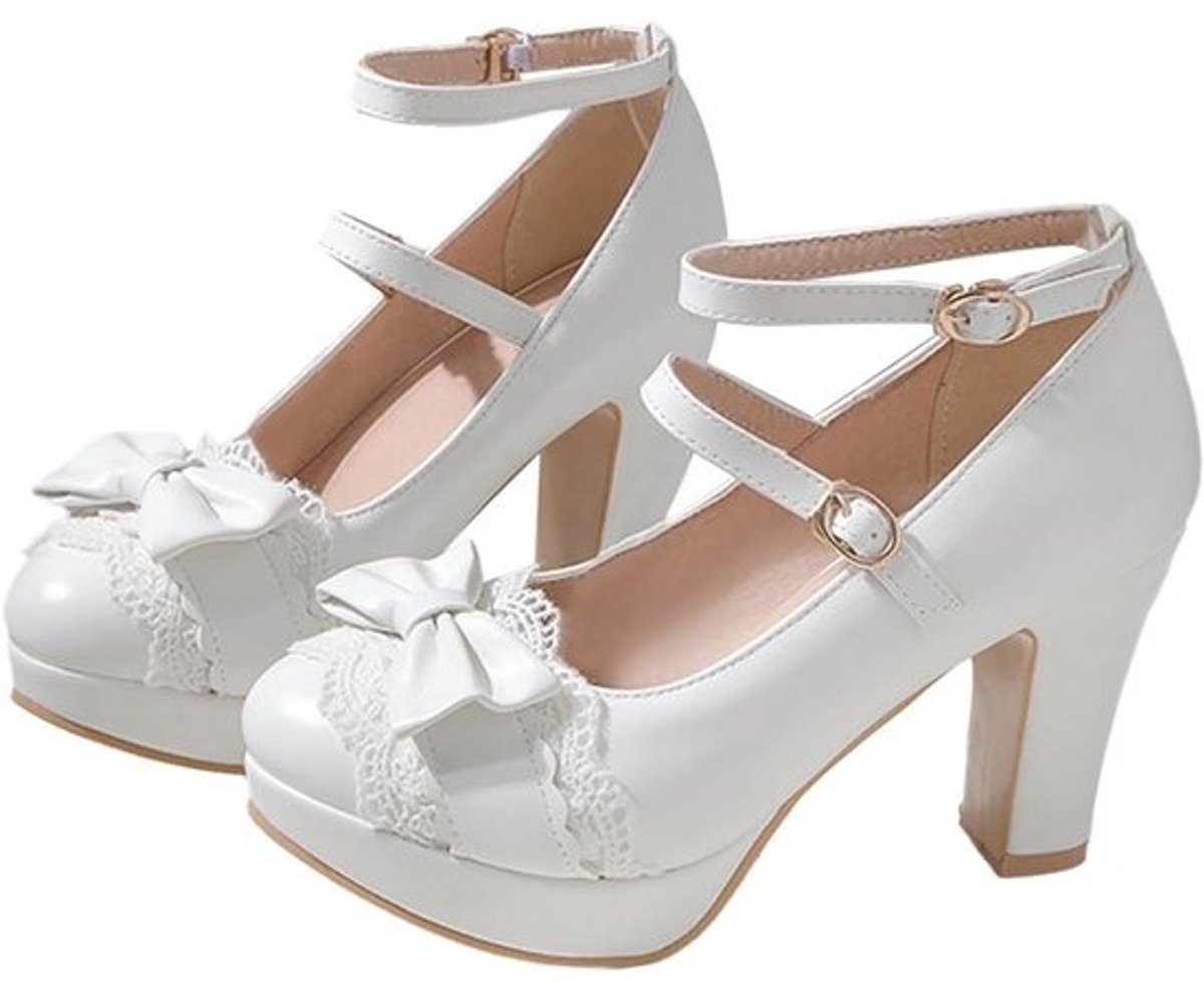 Vrouwen Platform Hakken met Strik - Kawaii Vintage Dress Pumps