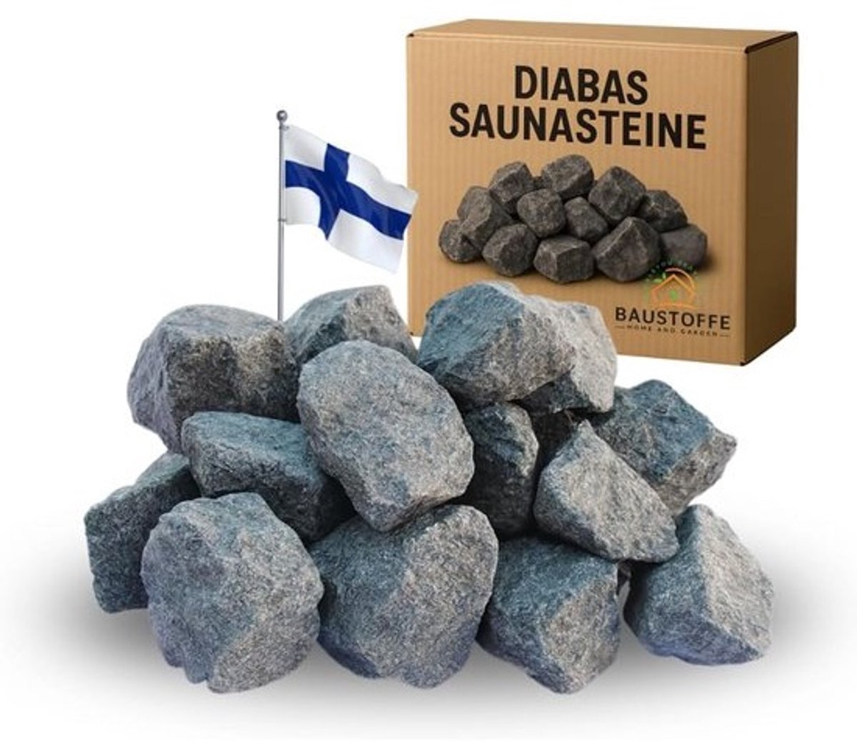 XXL Saunastenen Diaba - Voorgewassen Premium Kwaliteit voor Sauna's (10kg)