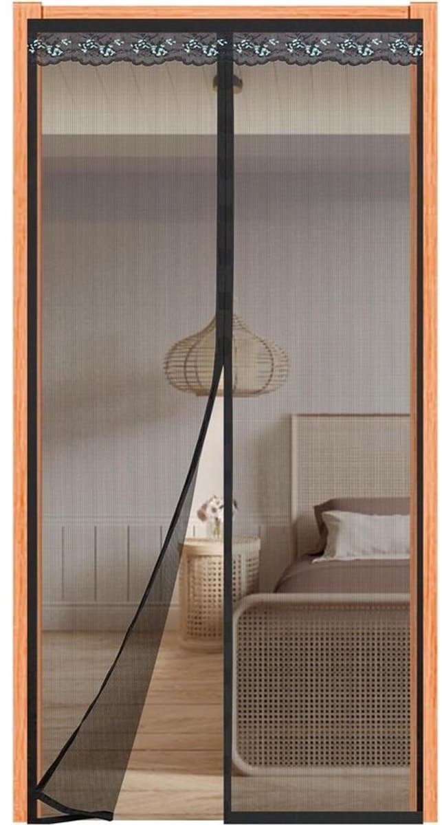 Magnetische Hordeur - Vliegengordijn Deur - Insecten Buiten Houden - Zonder Boren Installeren - 90x220cm - Zwart