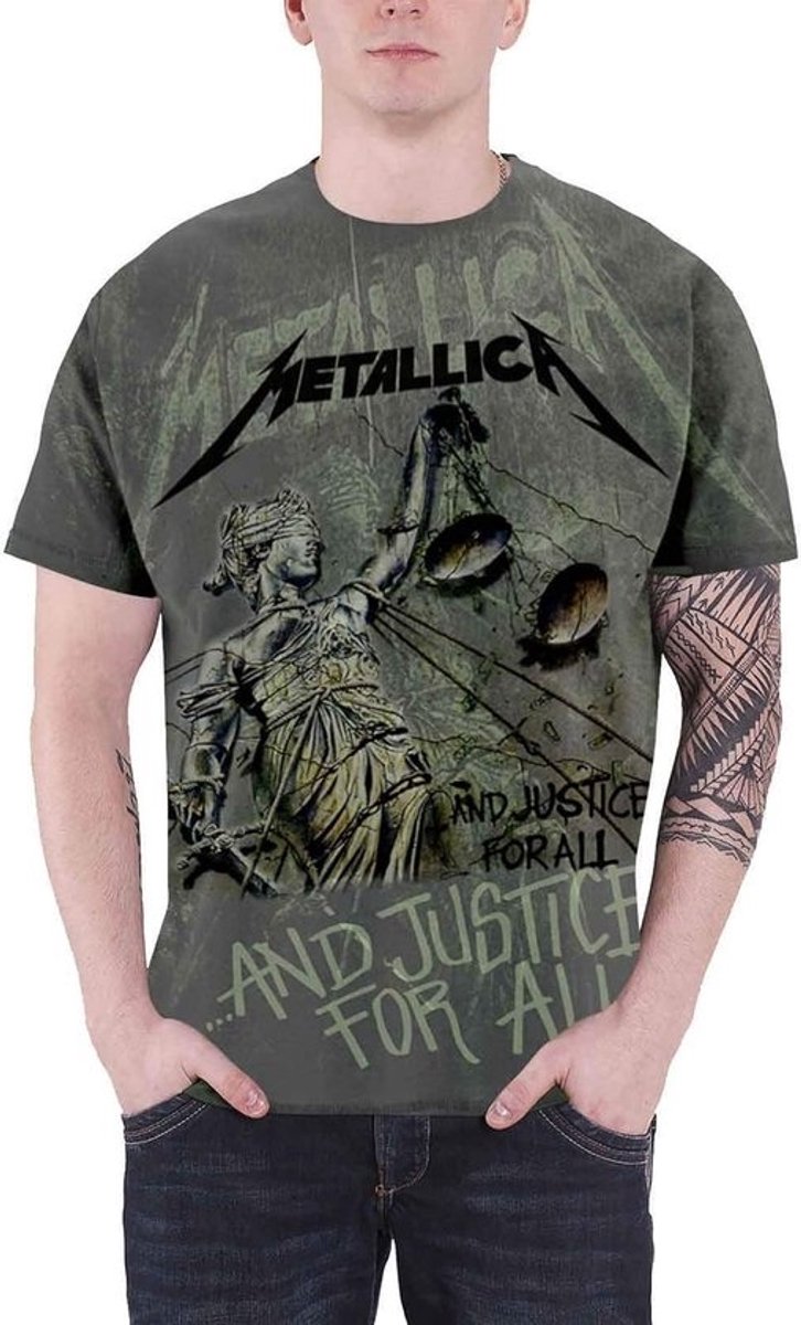 Metallica T-Shirt voor Mannen - Grijs Neon Design