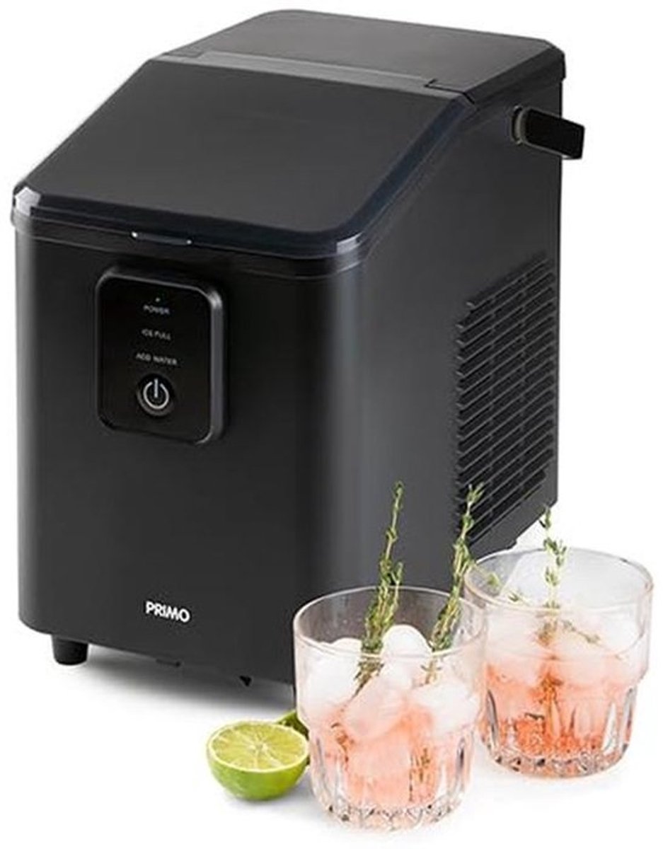 Ice cube machine - 1L capacity - 12kg/24h production - 9 min preparation time - Matt black design