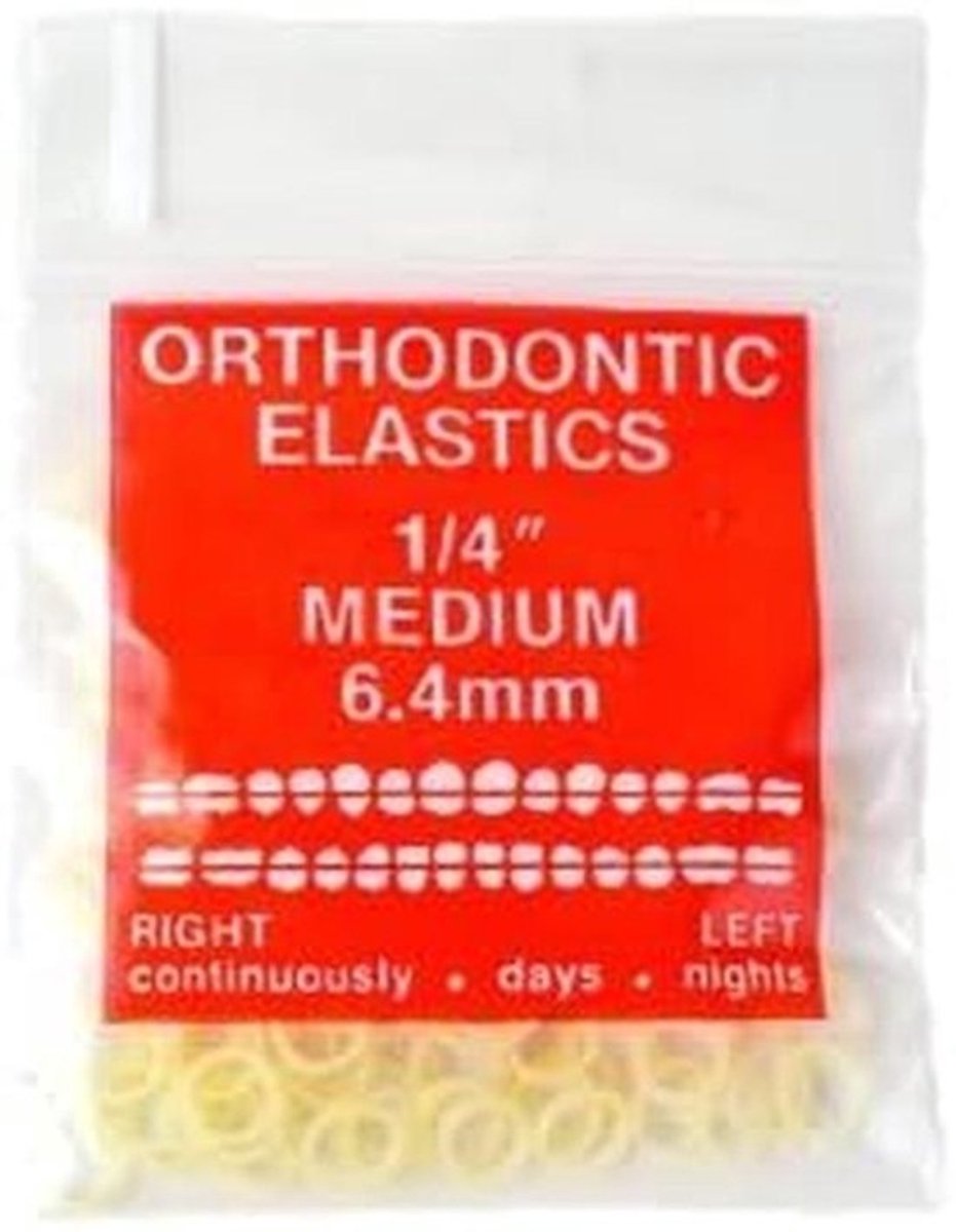 100 Stuks Dunne Elastiekjes voor Beugels en Haarvlechten 1/4 inch