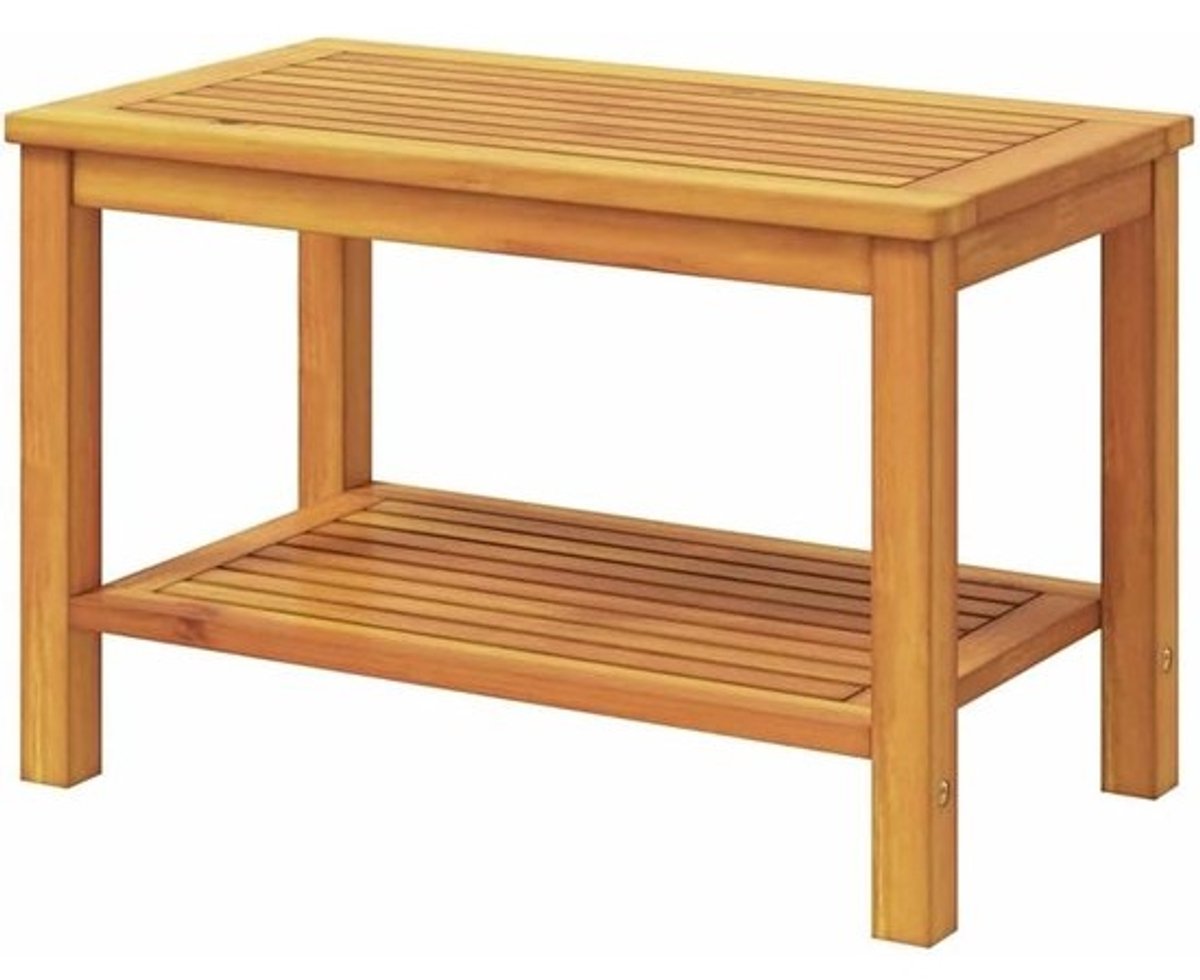Salontafel van Massief Acaciahout met Opbergplank Rechthoekig