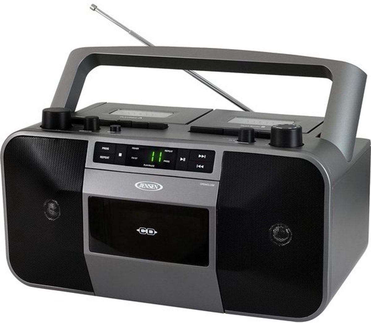 Draagbare Stereo CD-speler en Dual-Deck Cassette Speler met AM/FM Radio