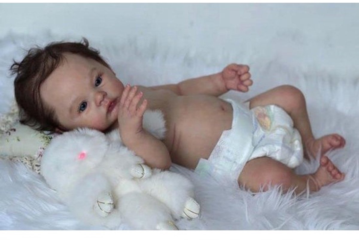 Realistische reborn baby pop 18 inch met volledig siliconen lichaam