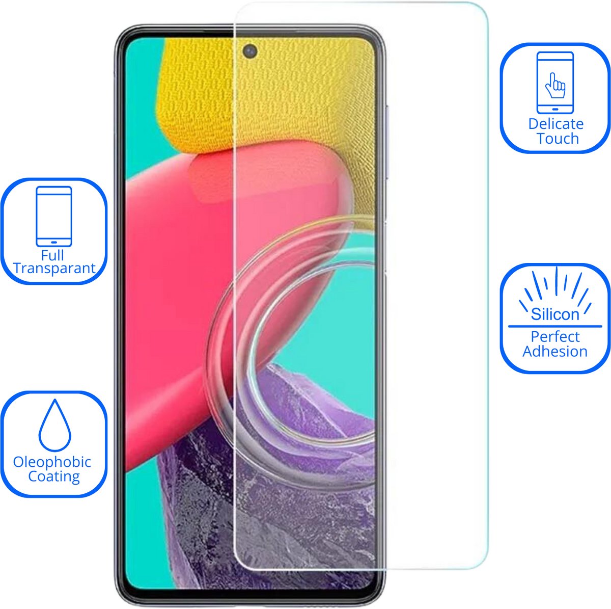 5x Screenprotector Samsung Galaxy A34 5G - Krasbestendig Beschermglas, Gehard Glas Schermbeschermer
