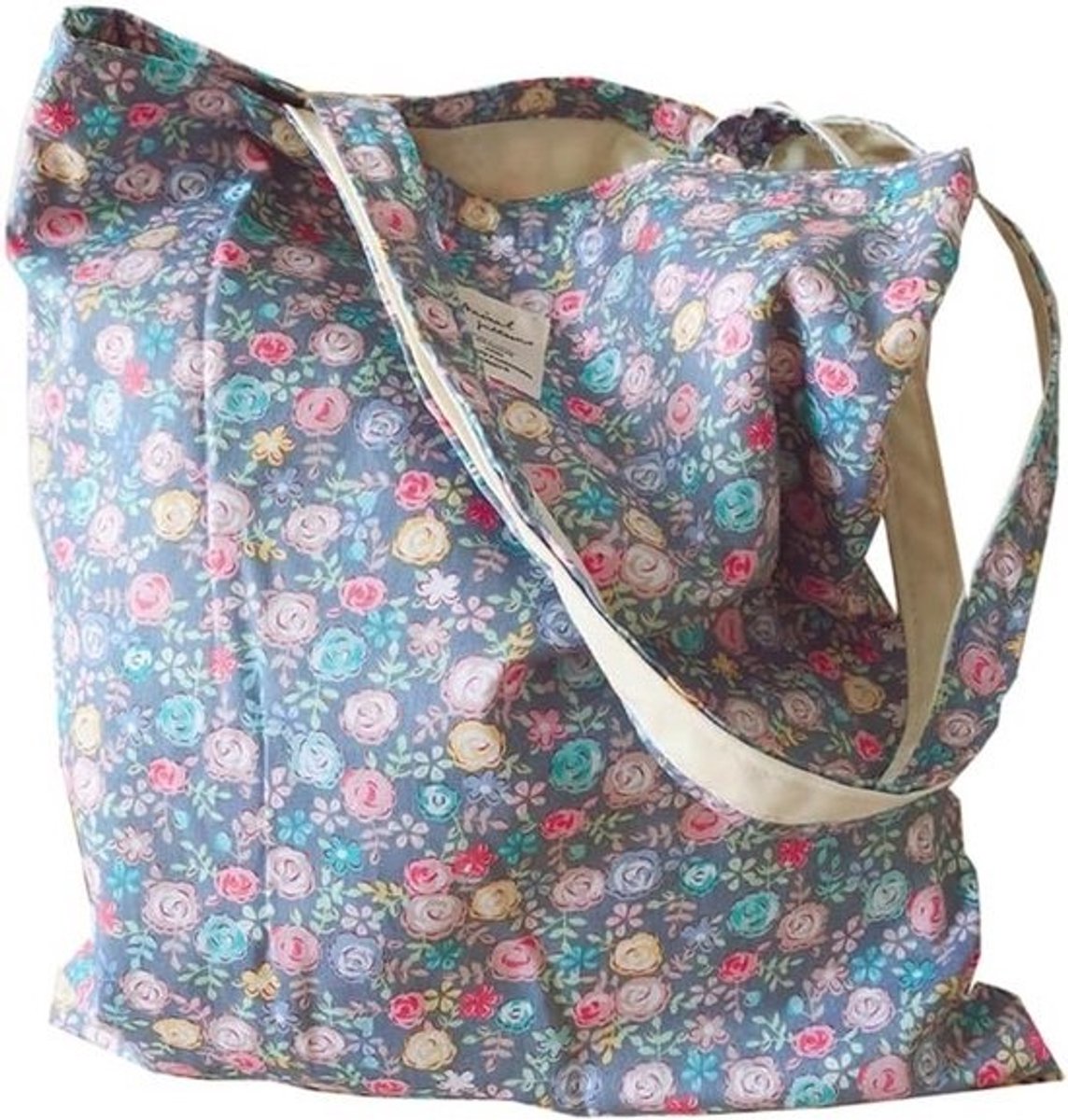 Linnen Schoudertas met Bloemenprint voor Strand, Reizen en Shoppen