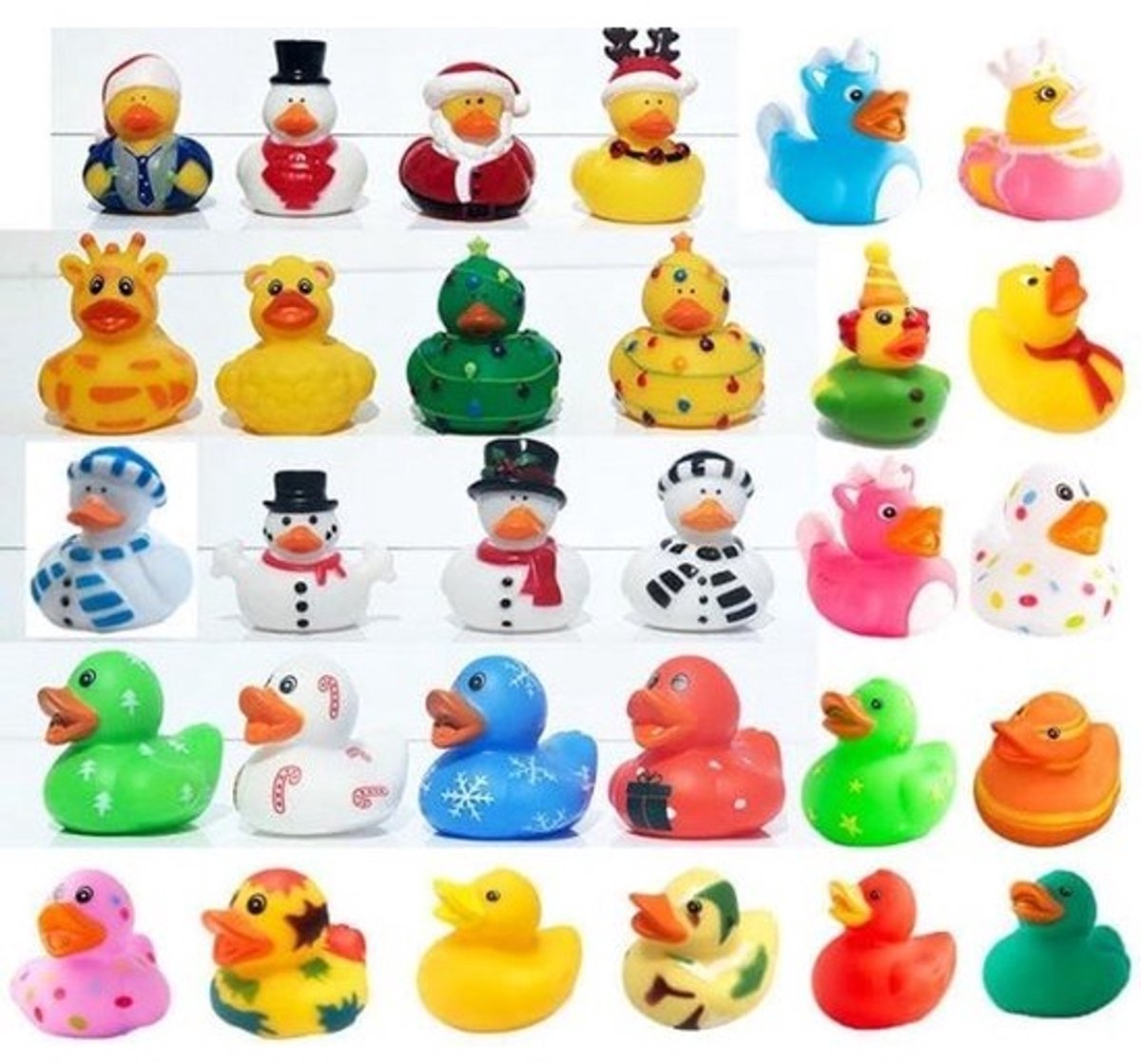 Grote Set van 25 Zachte Rubberen Badeendjes - Drijvend Badspeelgoed voor Baby's en Kinderen (Geen Gaten)