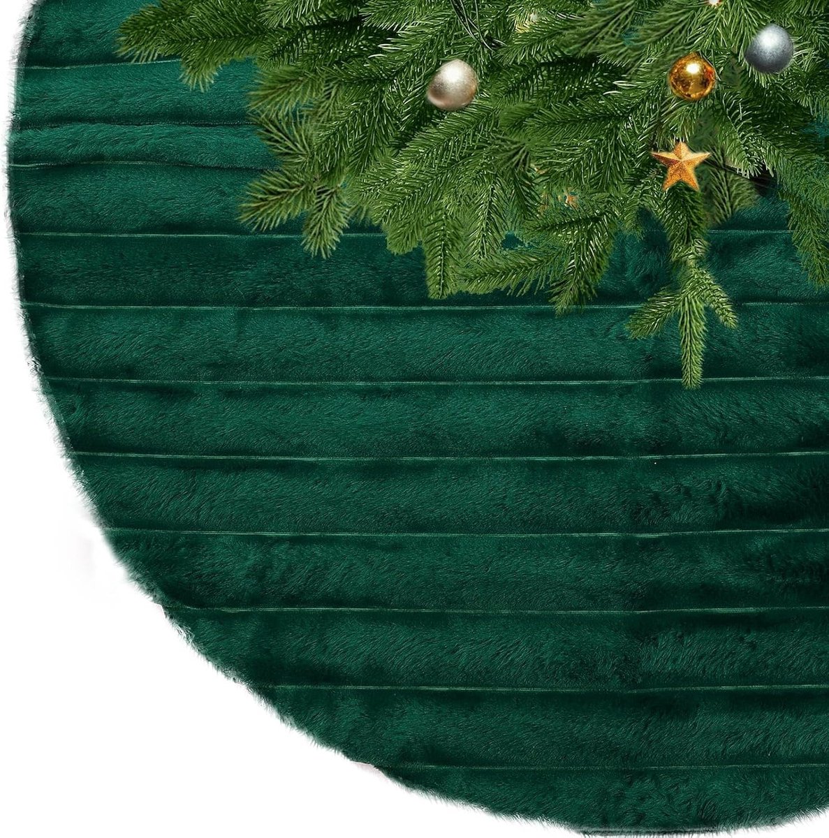 Fluffy Kerstboomrok van Dikke Neppels, Zachte en Comfortabele Kerstboommat, Ideaal voor Kerstdecoratie en Bescherming van de Vloer
