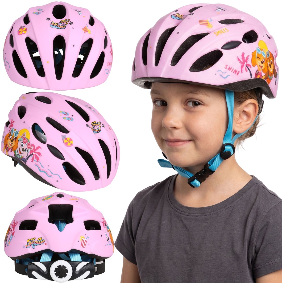 Paw Patrol Skye Liberty VEILIGE IN-MOLD fietshelm voor meisjes, VERSTELBAAR 48-52 cm