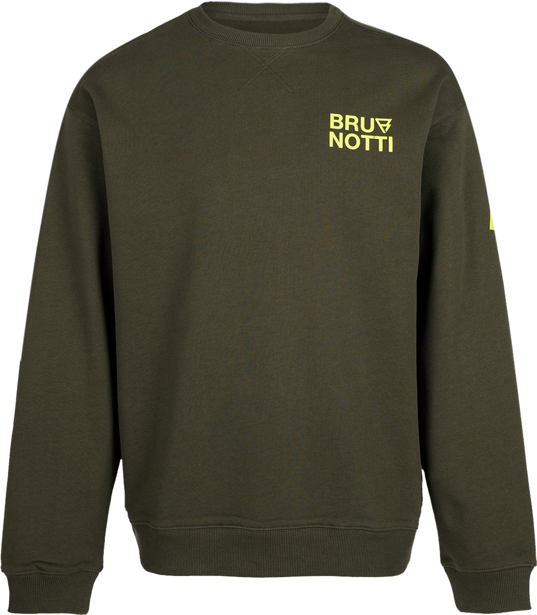 Brunotti - Nessor Sweater Heren - Deep Green - Trui - Crewneck - Relaxed fit - Rib Details - XXL