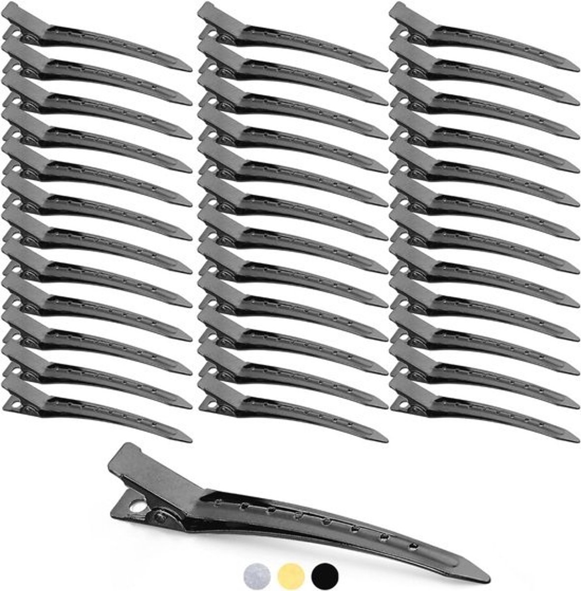 Mbsomnus 36 stks Sectioning Haar Clips voor Styling Zwart 3.5 Inch Eendenbek Haar Clips Metalen Pin Curl Clips Lange Haar Clips Vrouwen Kappers Clips Alligator Krul Clips voor Vrouwen Meisjes Salon