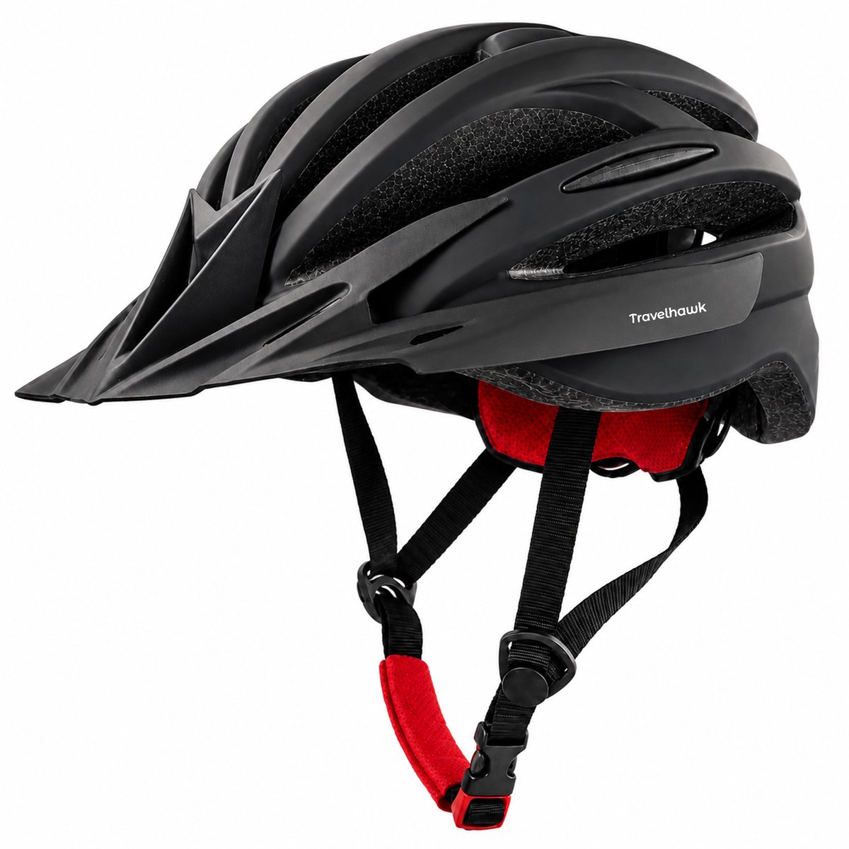 Travelhawk Fietshelm - Volwassenen - Mountainbike Helm - Dames en Heren - Elektrische Fiets Helm - Afneembaar Vizier - 58- 61cm - M/L