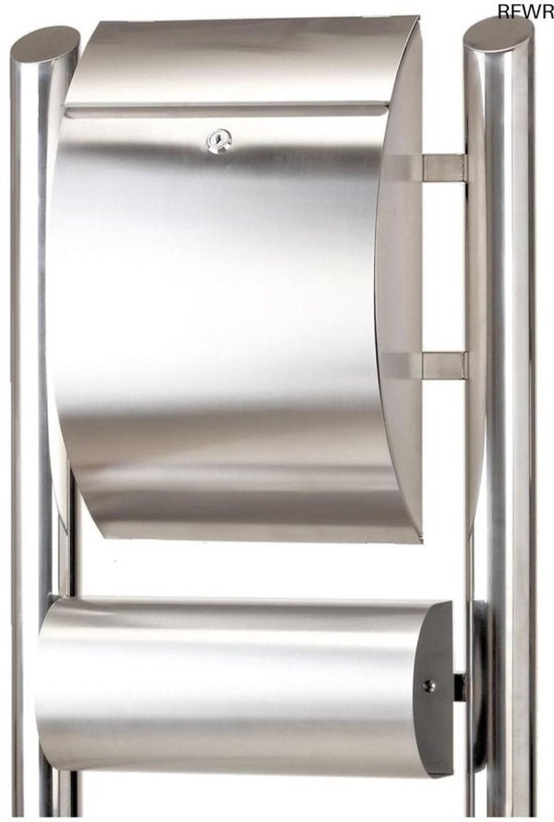 RFWR® Stalen Dubbele Buizen Staande Brievenbus met Slot en Krantenrol - 48 x 138 cm