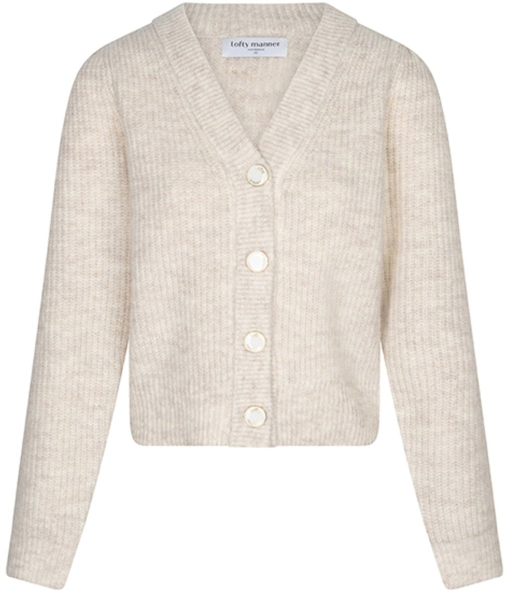 Lofty Manner Vest Cardigan Lilly Classic V Neck Ri50 Cream Dames Maat - L