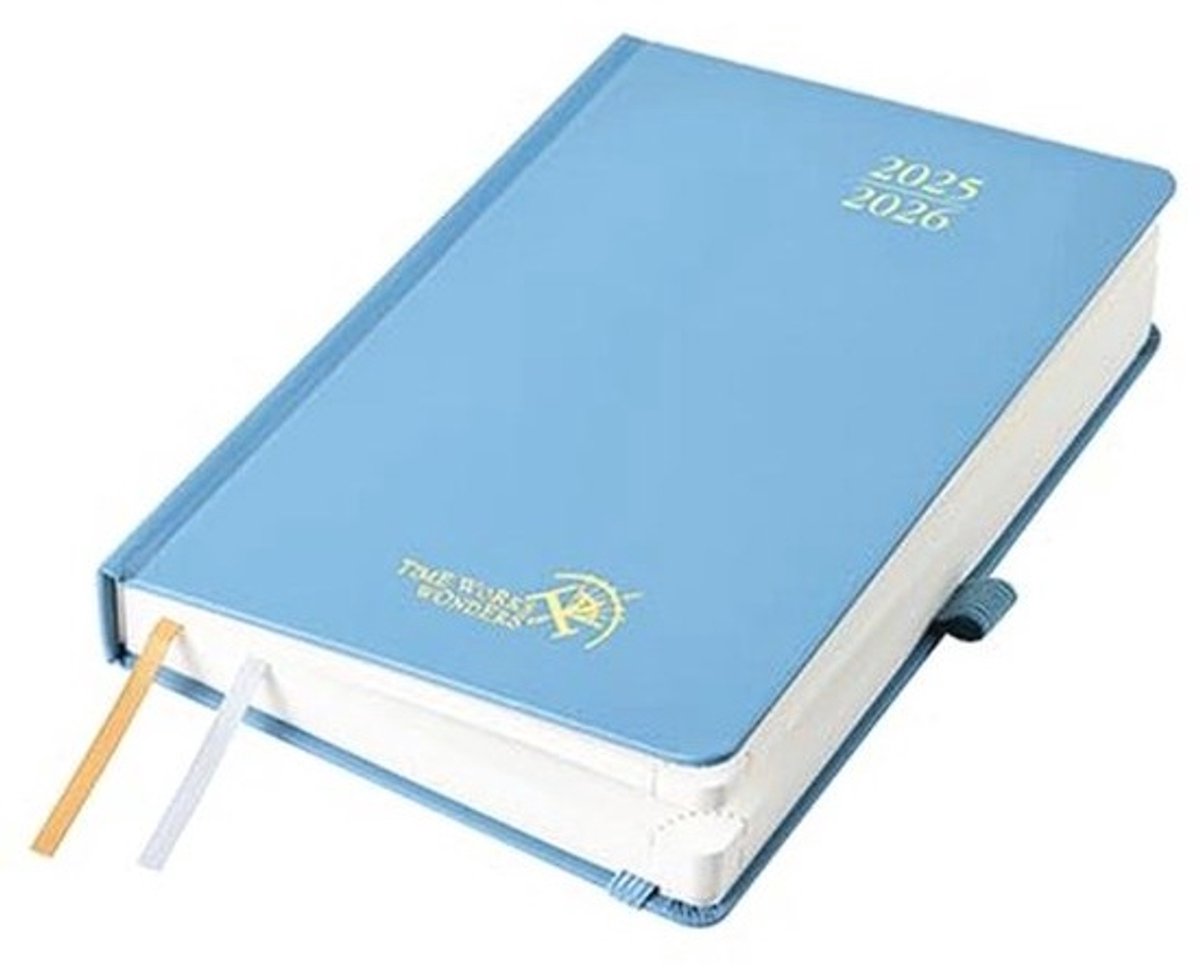 Weekly Planner en Notitieboek 2025-2026 - Soft Cover met Spiral Binding, 26.5 x 21.5 cm, Mistblauw