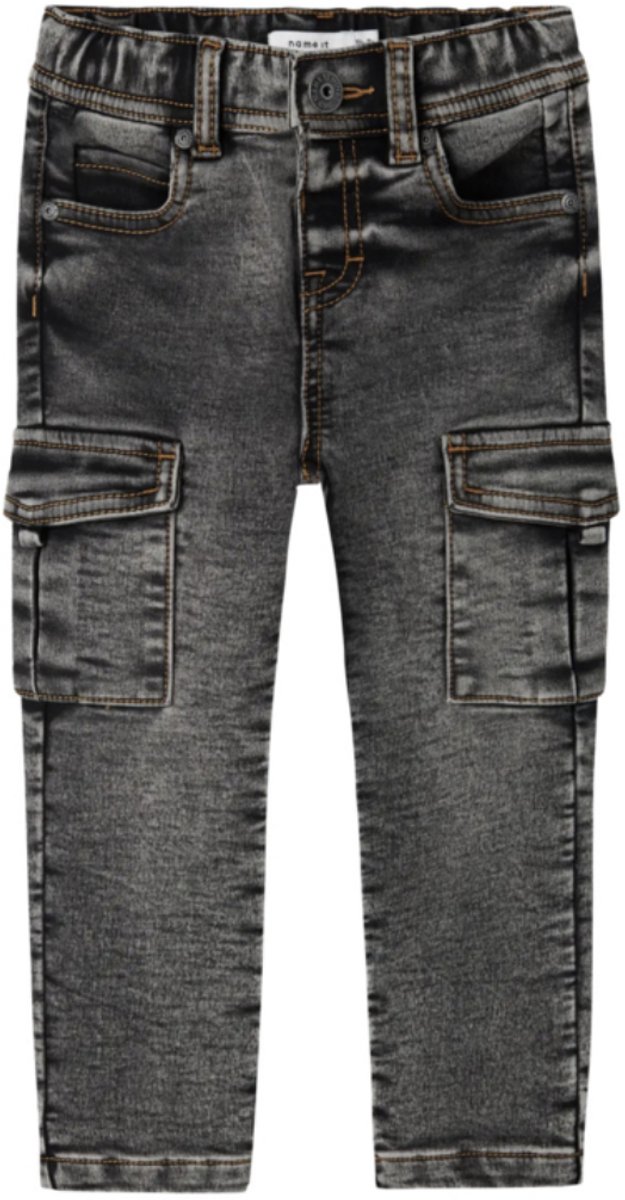 Name It - Broek - NMMSILAS - Cargo - Dark Grey Denim - Maat 104