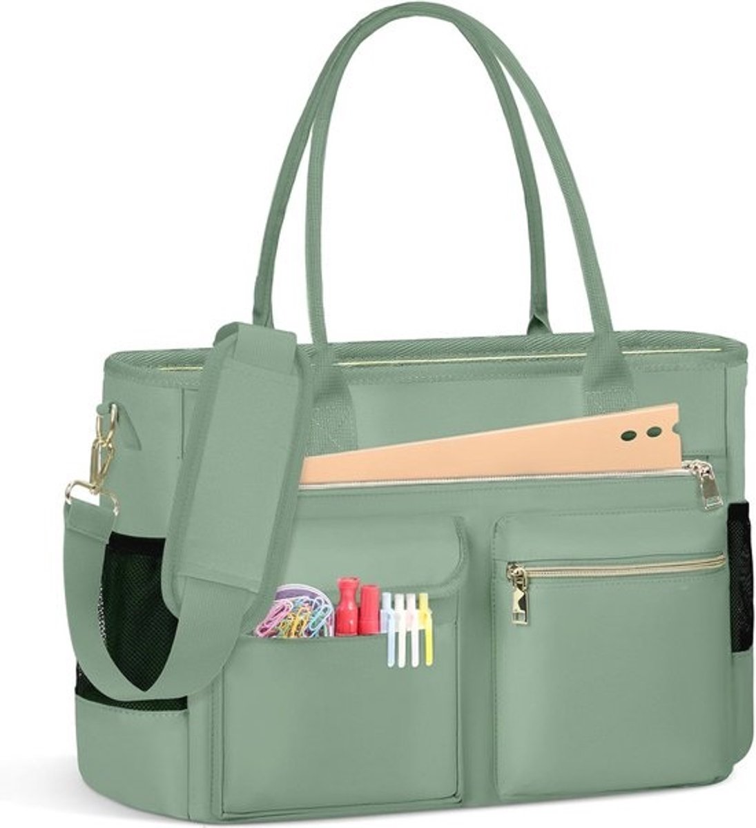 Laptoptassen voor vrouwen 15,6 inch - Grote utility tas met geïsoleerde zak voor werk en school