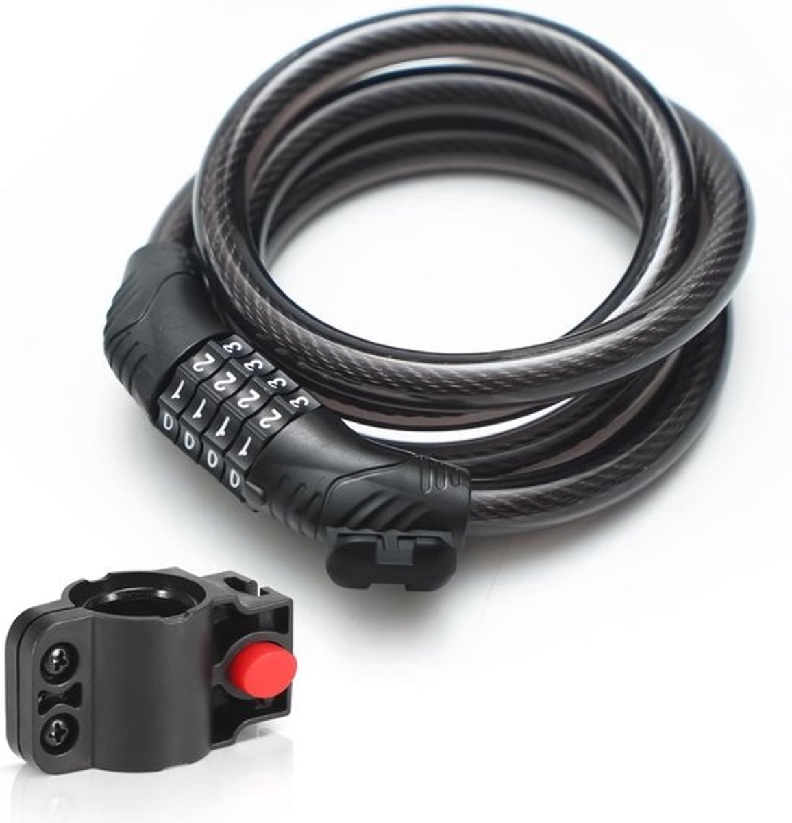 Hoge Veiligheid Fietsslot 4-cijferig Opvouwbare Fiets- en Motorslot (1,2 m x 12 mm)
