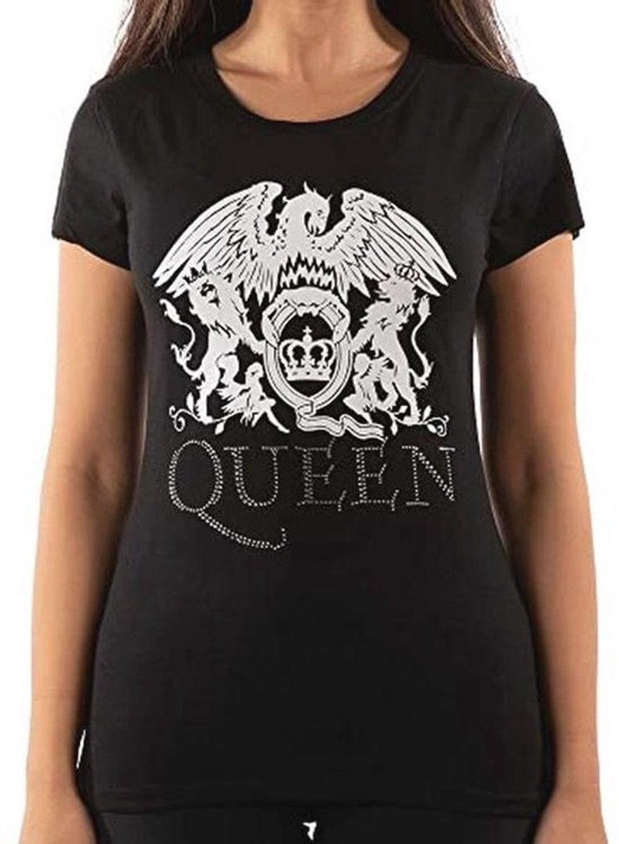 Dames T-shirt met Glinsterend Logo - Zwart Glitter Shirt voor Fans