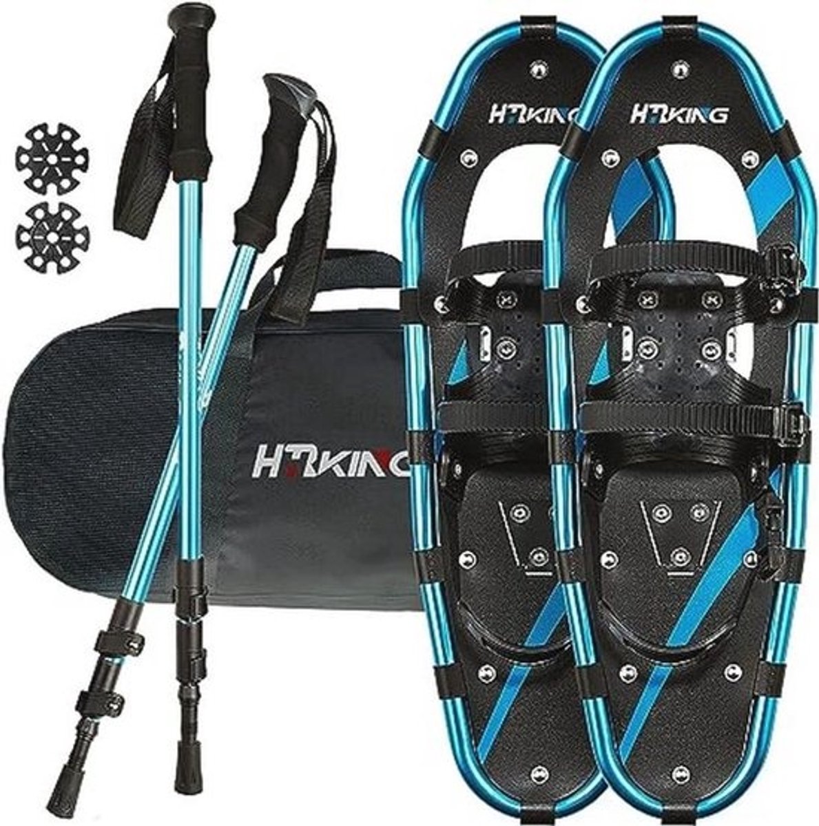 Lichtgewicht sneeuwschoenen set met verstelbare trekkingstokken en draagtas - 14/17/21/25/30 inch