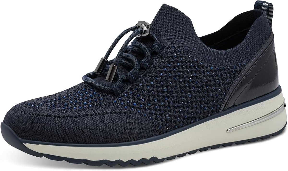 Marco Tozzi 2-24712-45 890 Sneakers instapveters maat 42 blauw met steentjes
