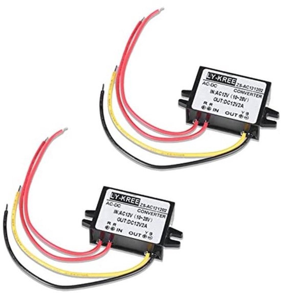 AC DC Stroomomvormer 12V Neerwaartse Omvormer 2 Stuks - Spanningsstabilisator voor Waterpomp en Auto