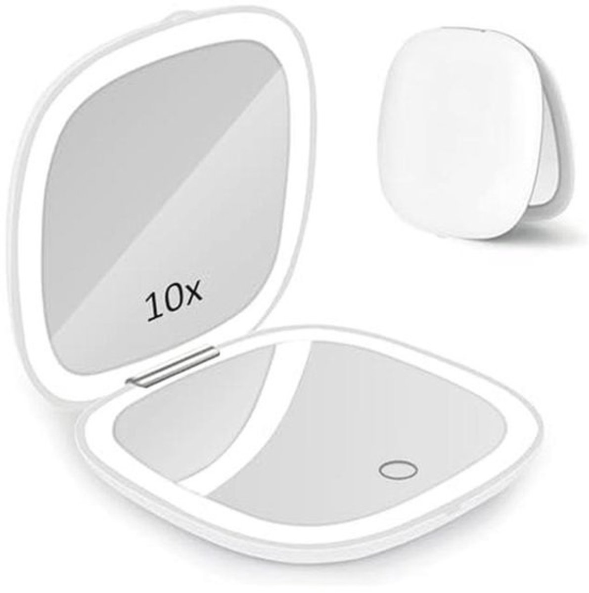 Compacte LED Make-up Spiegel met 1x/10x Vergroting en Touchscreen