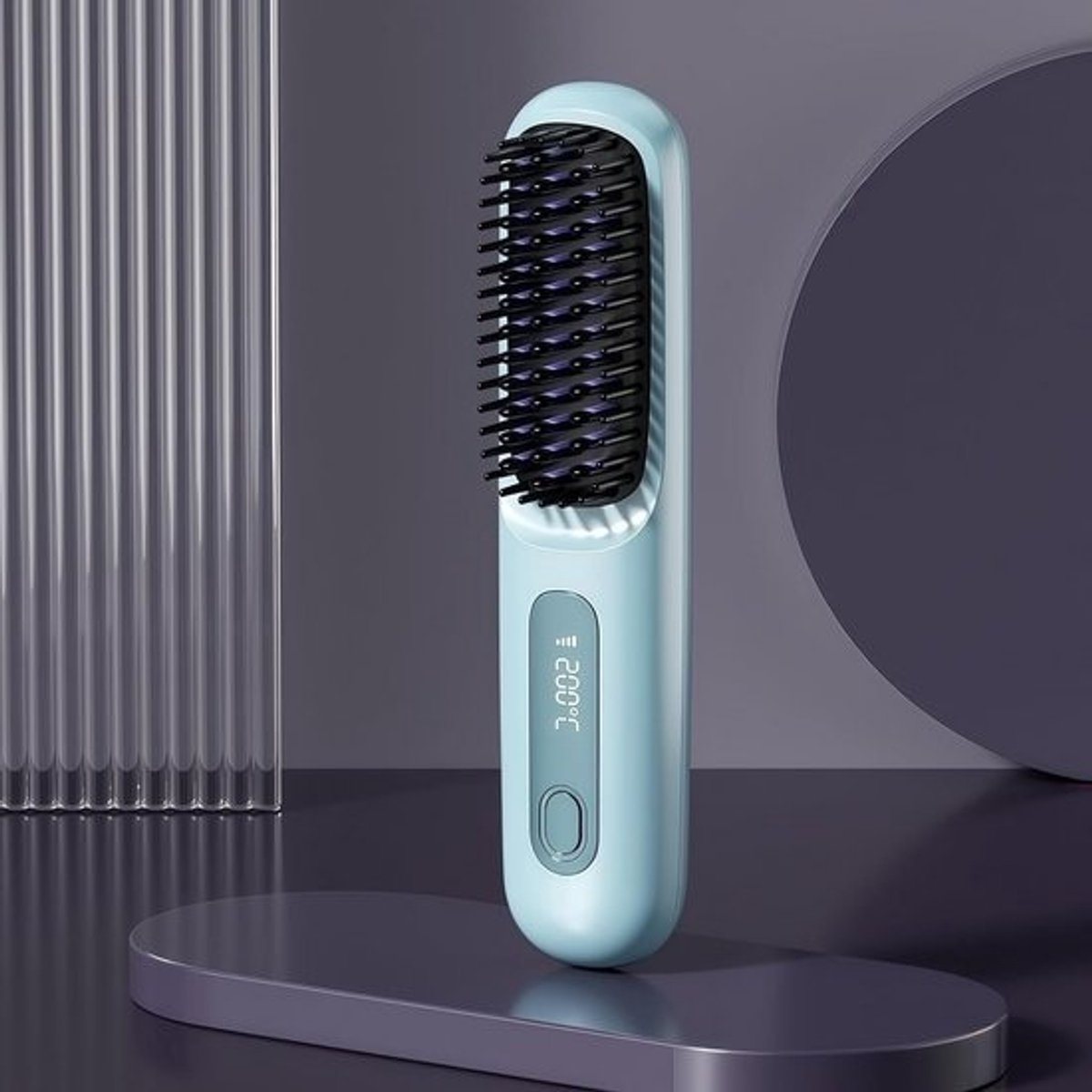 Draadloze Stijlborstel met LCD Display - 3 Temperatuurstanden - Ideaal voor Kort Haar en Reizen