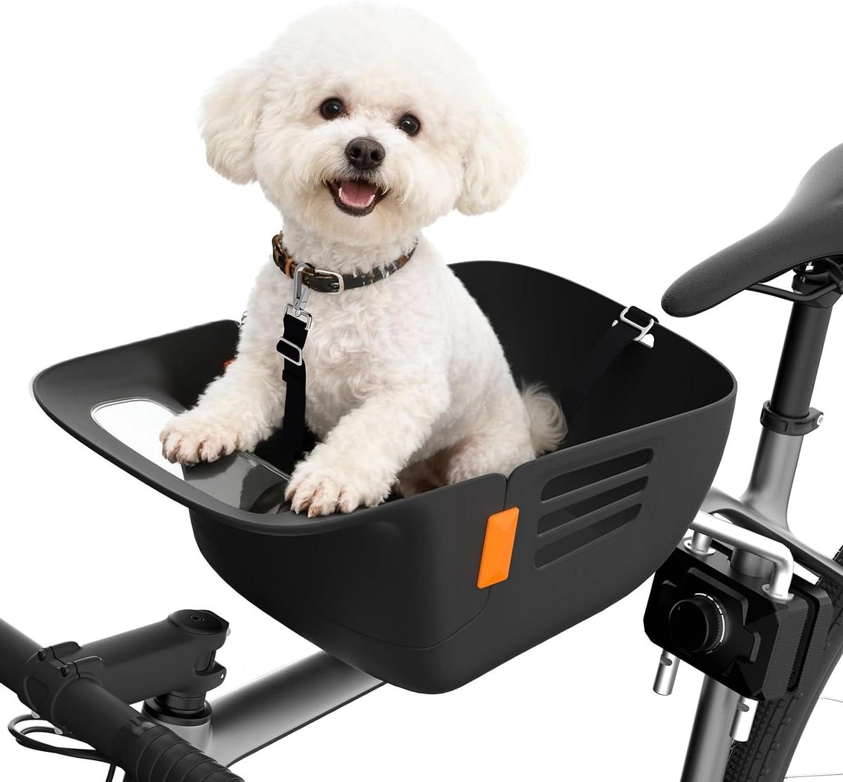 Hondenfietsmand - Fietsmand hond - Veilig Vervoer - Robuuste Bodemplaat - Tot 12 kg - Zwart